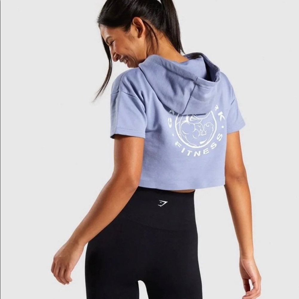 Gymshark legacy cropped hoodie short sleeve SMALL